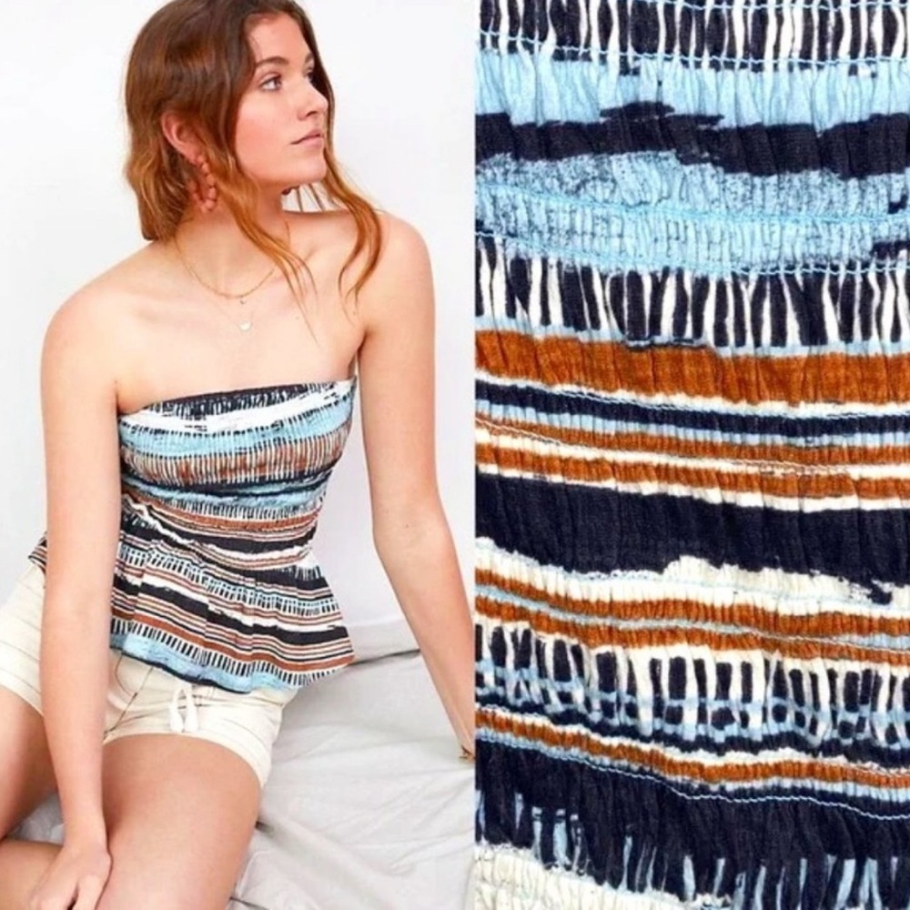 Anthropologie Porridge Smocked Strapless Tube Top XL NWT
